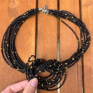 Elegant Black and Gold Beaded Necklace